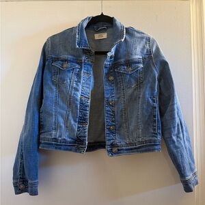 Design by Olivia Women's Cropped Long Sleeve Jean Jacket Medium M